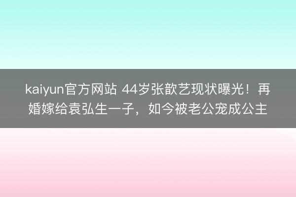 kaiyun官方网站 44岁张歆艺现状曝光！再婚嫁给袁弘生一子，如今被老公宠成公主