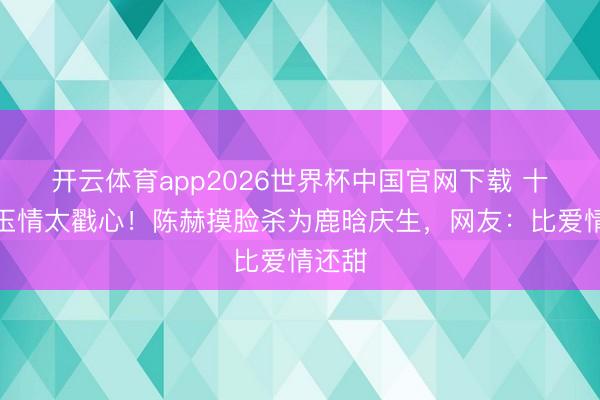 开云体育app2026世界杯中国官网下载 十年昆玉情太戳心！陈赫摸脸杀为鹿晗庆生，网友：比爱情还甜
